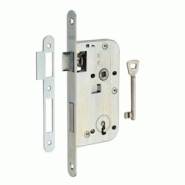Serrure encastrable à clé pour porte de chambre, axe 50mm, bouts ronds, zingué, 1 clé - THIRARD - gris 3150260112023 Serrure encastrable à clé pour porte de chambre, axe 50mm, bouts ronds, zingué, 1 clé - THIRARD - gris 3150260112023