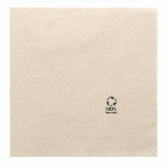 Serviette ouate 100% recyclée 2 plis 1/4 40X40 cm beige - par 100
