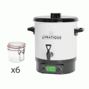 Stérilisateur automatique en émail écran LCD avec 6 bocaux Stérilisateur + 6 bocaux de 200 ml Le Pratique - blanc 3700866372996 Stérilisateur automatique en émail écran LCD avec 6 bocaux Stérilisateur + 6 bocaux de 200 ml Le Pratique - blanc 3700866372996