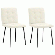 VidaXL Chaises à Manger Lot De 2 Crème Velours - beige 4101066 VidaXL Chaises à Manger Lot De 2 Crème Velours - beige 4101066