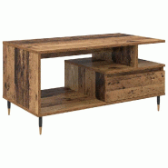 VidaXL Table basse Bois ancien 90 x 49 x 45 cm Bois d'ingénierie Modèle Helios Classique - 882705
