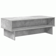 VidaXL Table basse Gris béton 100 x 46 x 35 cm Bois d'ingénierie Modèle Atlas Frame Pro - 8000239