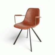 Bistromania Fauteuil d'intérieur TUCSON - Similicuir Marron - EX010 Bistromania Fauteuil d'intérieur TUCSON - Similicuir Marron - EX010