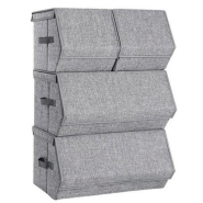 BOÎTES DE RANGEMENT LOT DE 4 COFFRE DE RANGEMENT ORGANISEUR DE JOUETS EMPILABLE AVEC COUVERCLE CADRE MÉTALLIQUE FERMETURE MAGNÉTIQUE POUR VÊTEMENTS LIVRES ET JOUETS GRIS 12_0003379 BOÎTES DE RANGEMENT LOT DE 4 COFFRE DE RANGEMENT ORGANISEUR DE JOUETS EMPILABLE AVEC COUVERCLE CADRE MÉTALLIQUE FERMETURE MAGNÉTIQUE POUR VÊTEMENTS LIVRES ET JOUETS GRIS 12_0003379