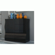 Buffet design noir laqué 1 porte et 4 tiroirs pango 2