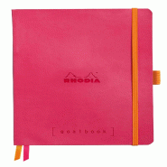 Carnet souple Goalbook Rhodiarama framboise A5, 240p./120 feuilles ivoire 90 g/m², quadrillé 5x5 - rose 117772C