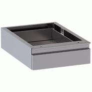 Diamond - Bloc 1 tiroir (table prof. 600 mm) - Guides téléscopiques - réf. CRB1-SA6 - inox AKS-CRB1-SA6