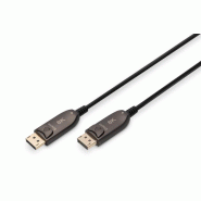 DIGITUS Câble de fibre optique hybride DisplayPort AOC, UHD 8K, 10 m, DP - DP, 10 m, noir - noir 4016032467076