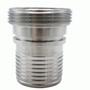 Douille maçon mâle inox à collerette - YMAMDAIX040 - DN 40, 39 MM - Raccord vigneron, vinicole_0