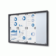 Exposiciónate Vitrine Intérieure Verrouillable avec Portes Coulissantes SLIM 8x A4 Anthracite SCSLG8xA4C7016JS - gris aluminium 8596052168659