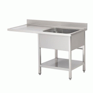 Gastro-Inox Evier avec 1 cuve à droite ½ fond avec rebord 1200x700x880mm - inox 7445908625697