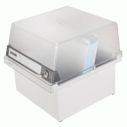 HAN Bac à fiches A5, avec couvercle amovible à serrure, pour 800 fiches, coloris gris clair/incolore - 4012473965157