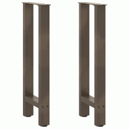 Helloshop26 - Lot de 2 pieds de console robustes avec niveleurs de sols 38 x 73 cm en acier thermolaqué naturel 02_0057539 - acier 3000240094439