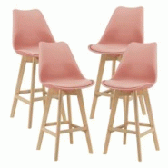 Helloshop26 - Lot de 4 tabourets de bar plastique synthétique hêtre 105x48x58 cm rose 03_0008721 - 3001948482726 Helloshop26 - Lot de 4 tabourets de bar plastique synthétique hêtre 105x48x58 cm rose 03_0008721 - 3001948482726