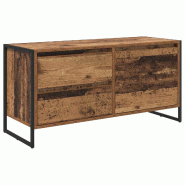 Helloshop26 - Meuble TV en bois d'ingénierie moderne style industriel 100 x 36 x 49.5 cm rangement pratique en bois ancien 02_0054569 - Bois massif 3