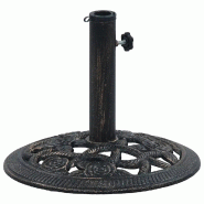 Helloshop26 - Socle de parasol robuste en fonte 40 x 32 cm motif floral chic jardin extérieur 9 kg en fonte bronze 02_0045942 - 3000233968846