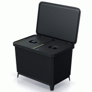 Keden Systema - Poubelle à 2 Compartiments 23L chacun de couleur Noire - noir plastique ZA5508