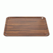 Lot de 24 plateaux stratifiés lisses (L)460 × (P)360 mm empilables, coloris noye