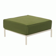 Oviala Business Pouf pour salon de jardin modulable en tissu vert kaki Oviala 77 x 72 x 38 cm - vert polyester 114820