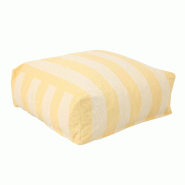 Oviala Business Pouf rayé pour salon de jardin modulable jaune clair - jaune polyester 114263
