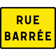 Panneau indication temporaire rue barrée KC119P Panneau indication temporaire rue barrée KC119P
