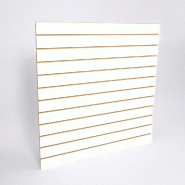 Panneau rainuré R10 L120xH120cm - épaisseur 18mm - blanc mat - Bois MDF - Classé M3 - 11 rainures par panneau