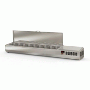 Présentoir à ingrédients 2020mm 9 GN 1/4 couvercle inox Coreco