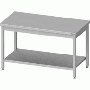 Romux® Table adossée en Acier Inoxydable pour Restauration Centrale avec 1 Étagère 1500x600x850 mm | Table de Travail Résistante à la Corrosion Romux® Table adossée en Acier Inoxydable pour Restauration Centrale avec 1 Étagère 1500x600x850 mm | Table de Travail Résistante à la Corrosion