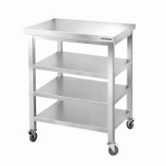 Table de travail en inox Bar 800x500 mm avec 3 étagères inférieures sur roulettes PREMIUM - GOLDINOX - gris inox 3701770833658 Table de travail en inox Bar 800x500 mm avec 3 étagères inférieures sur roulettes PREMIUM - GOLDINOX - gris inox 3701770833658