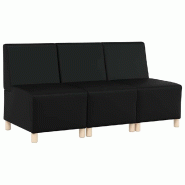 Unité de Sofa Modulaire Sans Accoudoirs 3 pcs Noir Modèle Apex Industriel - Matériau naturel 8721288279439