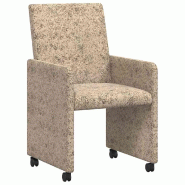 VidaXL Chaises de Salle à Manger avec Roues 2 pcs Gris clair Modèle Imperial Plus - 42017826