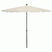 VidaXL Parasol de jardin avec mât 210x140 cm Sable Modèle Ventura Élite - 315543