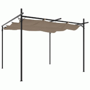 VidaXL Pergola avec toit rétractable taupe 295x292x230 cm Modèle AbriSimplicité 192 - marron 360115