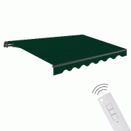 WASABI Store banne motorisé 4 x 2,5 m coloris vert – Télécommande incluse – Toile de protection solaire - vert polyester BTK425076-E