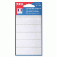 Apli Lot de 5 Etui de 35 étiquettes adhésives blanches, format 20 x 75 mm (7 feuilles / cdt) - 3270241119473