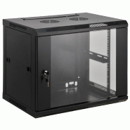 Armoire murale 19 pouces MHT140 avec porte en verre - hauteur 15U - profondeur 450 mm - noir - Bravour® Armoire murale 19 pouces MHT140 avec porte en verre - hauteur 15U - profondeur 450 mm - noir - Bravour®