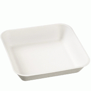Assiette carrée Kanopée bagasse blanche 10x10x2cm - par 200