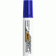 BiC Marqueur effaçable à sec Velleda 1781, pointe biseau 3,4 à 5,5 mm, encre bleue - 3086121781063