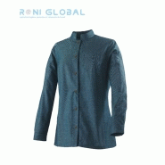 Veste de cuisine femme en denim chambray - manches longues - 100% coton - 1 poche - Briva Robur_0