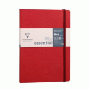Clairefontaine Lot de 5 Carnet Age Bag My.Essential A5, 192p./96 feuilles 90 g/m² ivoire cousues, couv. Coloris rouge, quadrillé 5x5 - 3329687934222