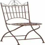 CLP Chaise de jardin Sadao Métal HBT: 94x39x53 cm Marron antique - marron métal 315745