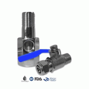 Connecteur by-pass Té sous évier 3/8" F/M - Té tube 1/4" - vanne à bille Connecteur by-pass Té sous évier 3/8" F/M - Té tube 1/4" - vanne à bille