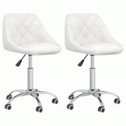 Décoshop26 - Lot de 2 tabourets sur roulettes siège pivotant hauteur réglable en PVC blanc cadre en acier DEC025197 - blanc 3000255122332 Décoshop26 - Lot de 2 tabourets sur roulettes siège pivotant hauteur réglable en PVC blanc cadre en acier DEC025197 - blanc 3000255122332