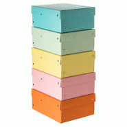 Falken Lot de 5 Boîte PureBox Pastel A5 haut. 100 mm, en carton ép. 1,25 mm, coloris assortis - multicolore en carton 22001968000F