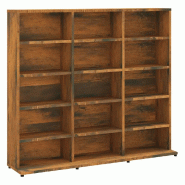 Helloshop26 - Armoire à CD multifonctionnelle chêne fumé 100 x 23 x 89 cm espace de rangement élégant design contemporain en bois 02_0048170 - Bo