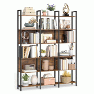 Helloshop26 - Bibliothèque étagère rangement 6 niveaux meuble de rangement 24 x 31,8 x 175 cm cadre en acier pour salon couloir 12_0004270 - 300022