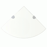 Helloshop26 - Étagère armoire meuble design de coin + supports chromés verre transparent 35 x 35 cm 2702218/2 - 3000015379624