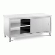 Helloshop26 - Meuble bas en acier inoxydable plan de travail cuisine armoire avec portes coulissantes (capacité de 600 kg, acier 14_0005094 - 3000228 Helloshop26 - Meuble bas en acier inoxydable plan de travail cuisine armoire avec portes coulissantes (capacité de 600 kg, acier 14_0005094 - 3000228
