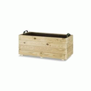 HORTALIA Jardinière rectangulaire Ghio 90x45x40 en bois traité pour l’extérieur - marron Bois massif 700218 HORTALIA Jardinière rectangulaire Ghio 90x45x40 en bois traité pour l’extérieur - marron Bois massif 700218