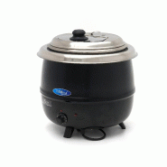 Maxima Marmite à soupe – 13 L – Pot intérieur amovible – avec couvercle intégré et encoche pour louche - noir aluminium 09306150